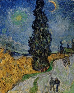Country Road in Provence by Night by Vincent van Gogh, hand-painted oil reproduction