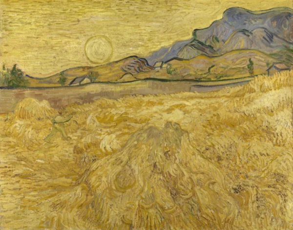 Wheatfield with Reaper and Sun 1889