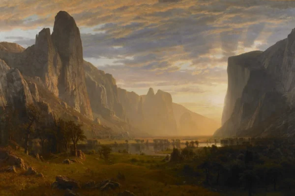 Looking Down Yosemite Valley California (1865)