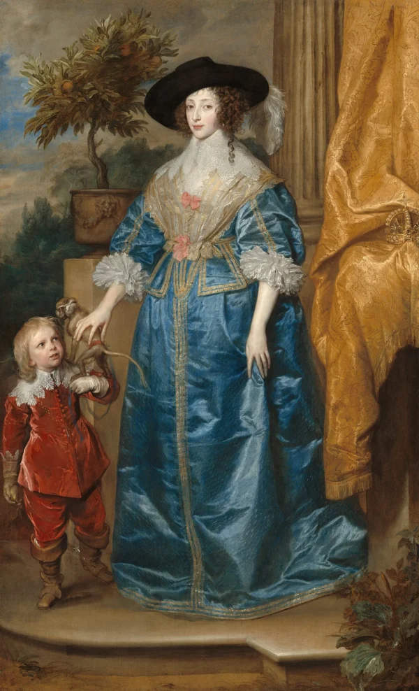 Queen Henrietta Maria with Sir Jeffrey Hudson (1633) National Gallery of Art Washington