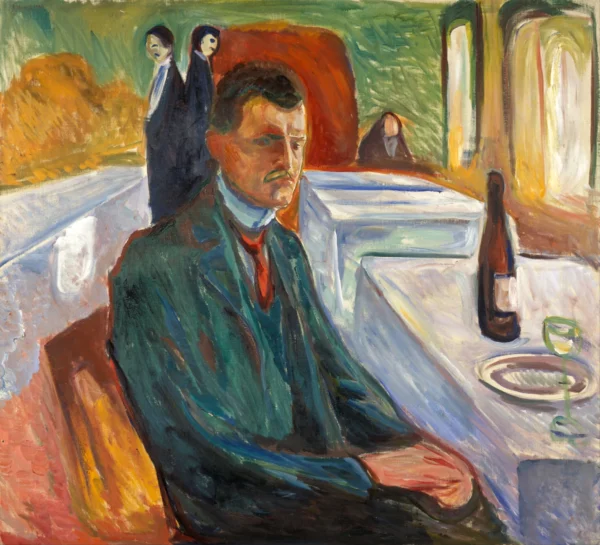 Self-Portrait with a Bottle of Wine (1906) Munch Oslo