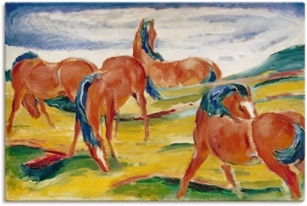 Grazing Horses III by Franz Marc
