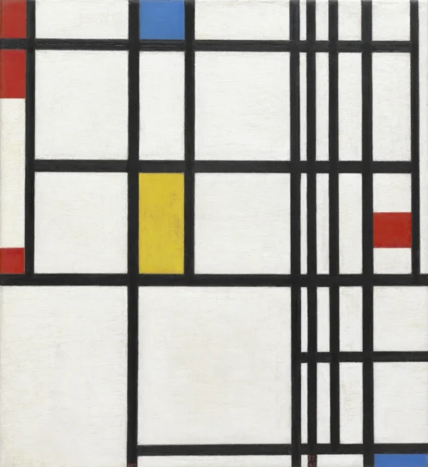 Composition with Yellow Blue and Red