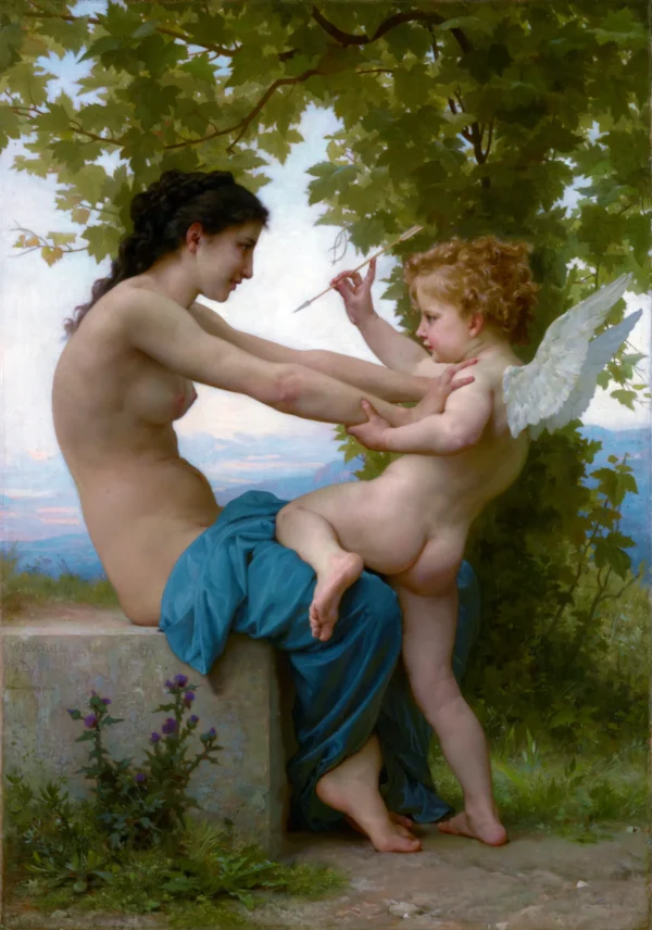 A Young Girl Defending Herself Against Love