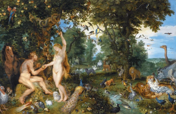 The Garden of Eden with the Fall of Man with Rubens (c.1615)