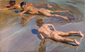 Boys on the Beach by Joaquín Sorolla, hand-painted oil reproduction