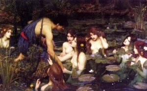 Hylas and the Nymphs by John William Waterhouse, hand-painted oil reproduction
