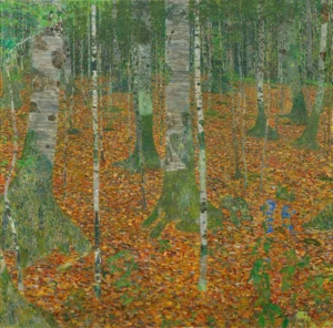 Birch Forest by Gustav Klimt, hand-painted oil reproduction