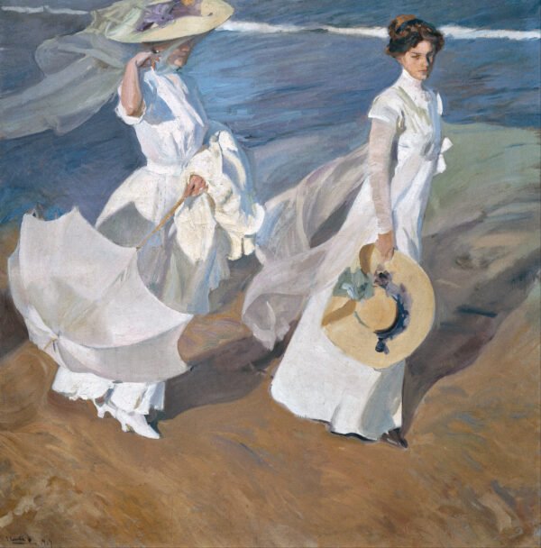 Walk on the Beach by Joaquín Sorolla