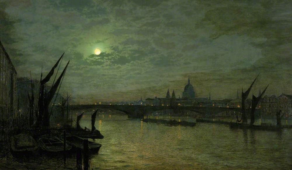 Thames by Moonlight with Southwark Bridge by John Atkinson Grimshaw